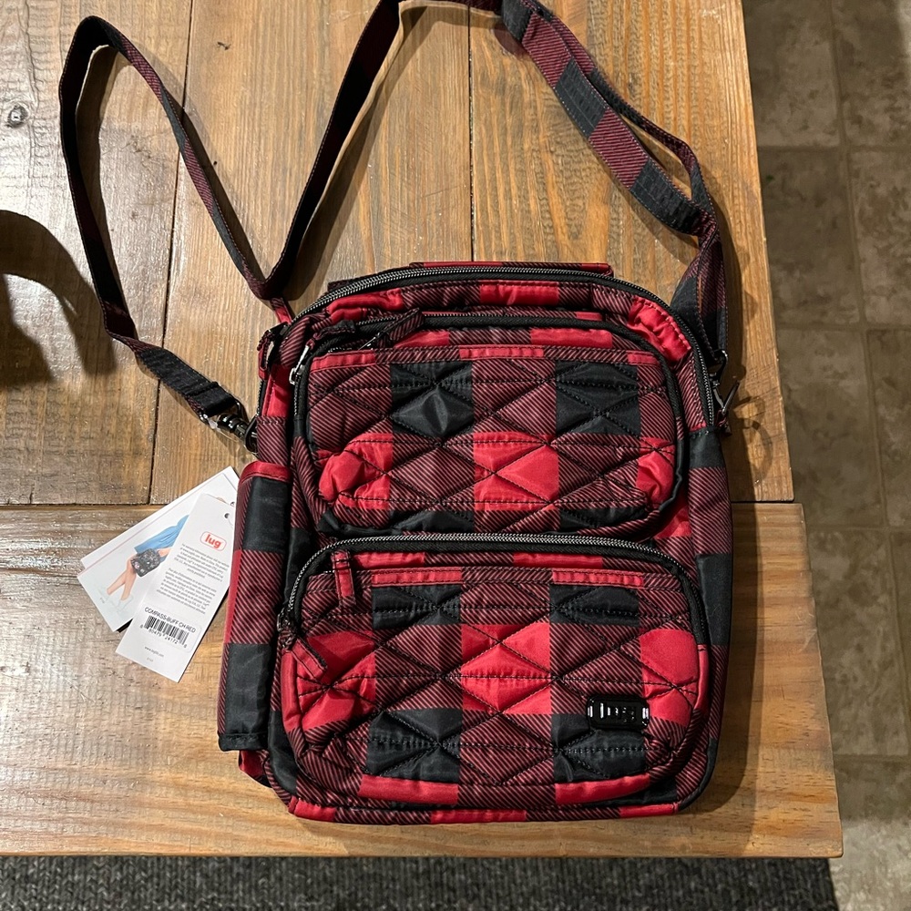 Lug compass buffalo check red